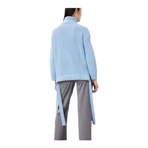 Jason Wu Collective Turtleneck Sweater Chunky Rib Knit Tie Detail Size XL - Picture 3 of 8